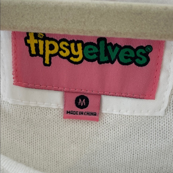 Tipsy Elves White SnowMan Holiday Christmas Sweater Top womens size medium - Picture 2 of 5